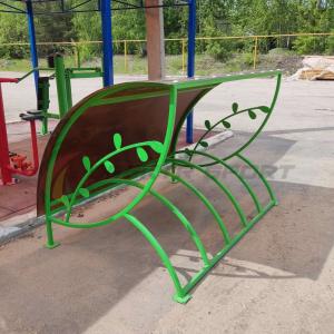 Купить Велопарковка крытая, с веточкой, цв. зеленый в Старыйосколе 