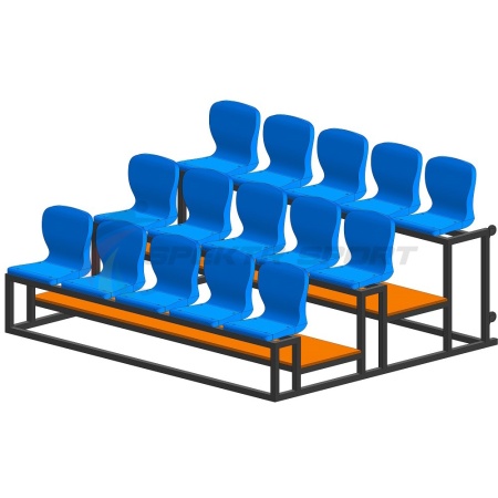 Купить Трибуна мобильная 3 ряда сиденья пластиковые на 15 мест в Старыйосколе 